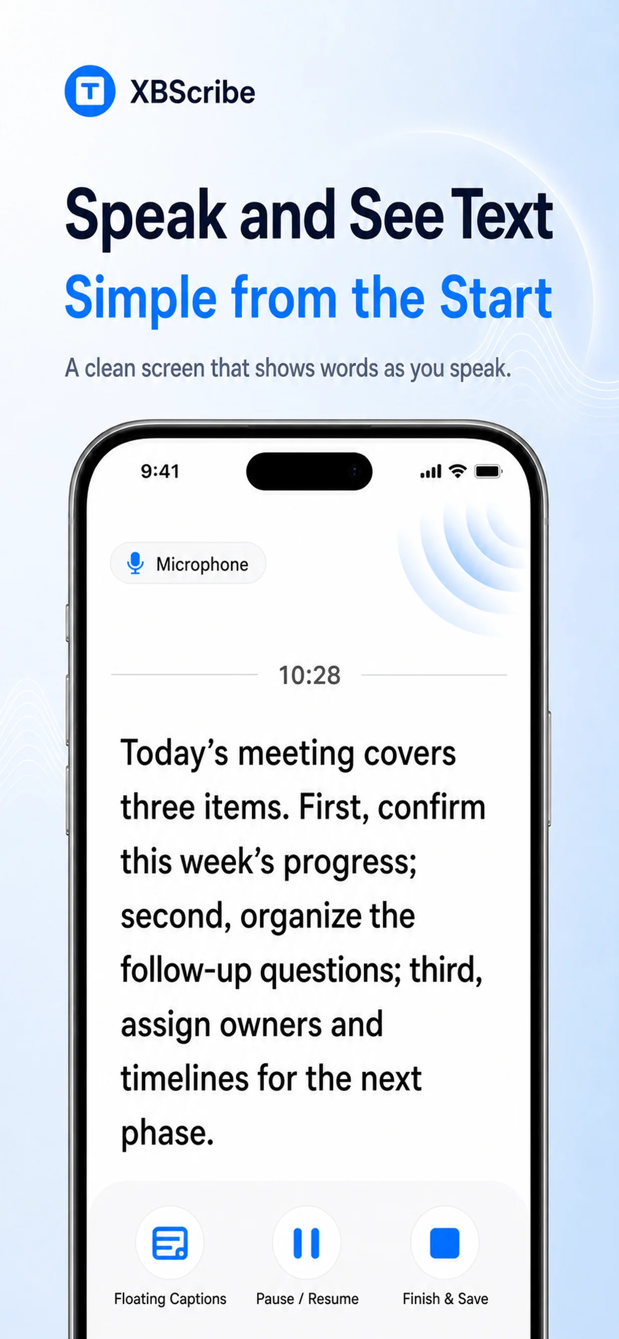 Live transcription